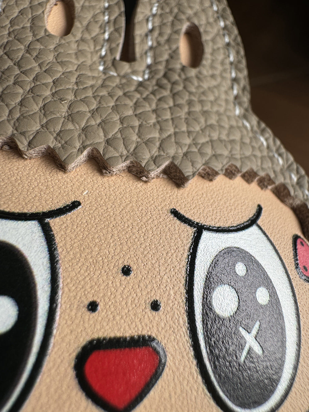 Handmade Leather Bunny Doll Keychain – Colorful Cartoon Bag Charm, Kawaii Leather Pendant, Gift for Her