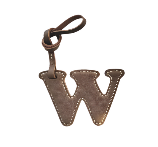 Custom Leather Initial Keychain β Personalized Alphabet Bag Charm Gift