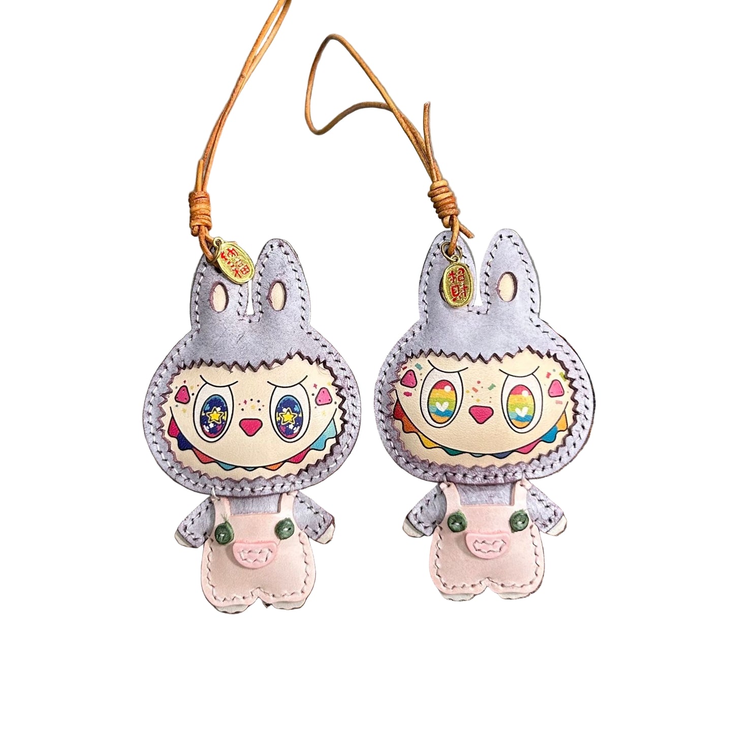 Cute Cartoon Doll Charm, PU Leather Bag Pendant, Aesthetic Gift for Girls