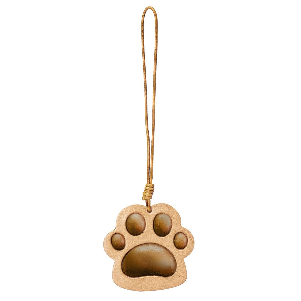Handmade leather cat paw charm – cute 3D bag keychain