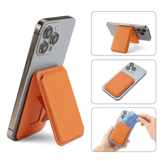 LEAVO Magnetic Leather Card Holder with Stand