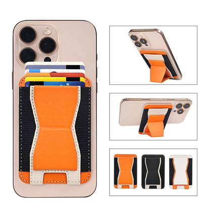 LEAVO Magnetic Phone Wallet – Elastic Card Holder with Stand