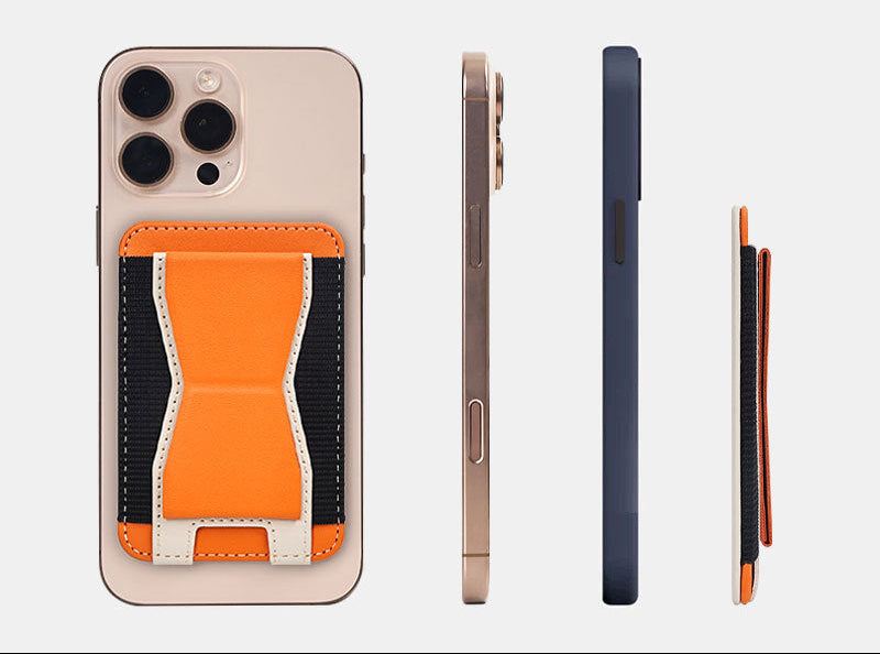 LEAVO Magnetic Phone Wallet – Elastic Card Holder with Stand