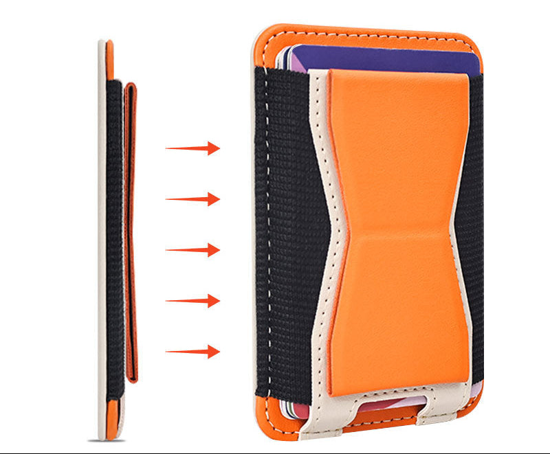 LEAVO Magnetic Phone Wallet – Elastic Card Holder with Stand