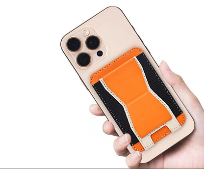 LEAVO Magnetic Phone Wallet – Elastic Card Holder with Stand