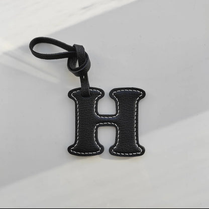 Custom Leather Initial Keychain – Personalized Alphabet Bag Charm Gift