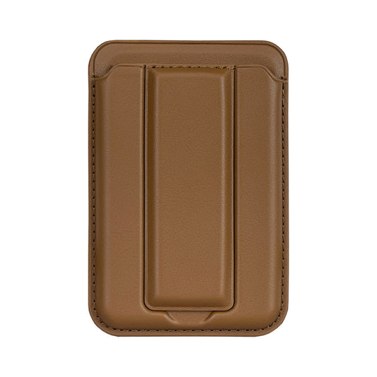 LEAVO Magnetic Leather Phone Wallet – Foldable Stand Card Holder