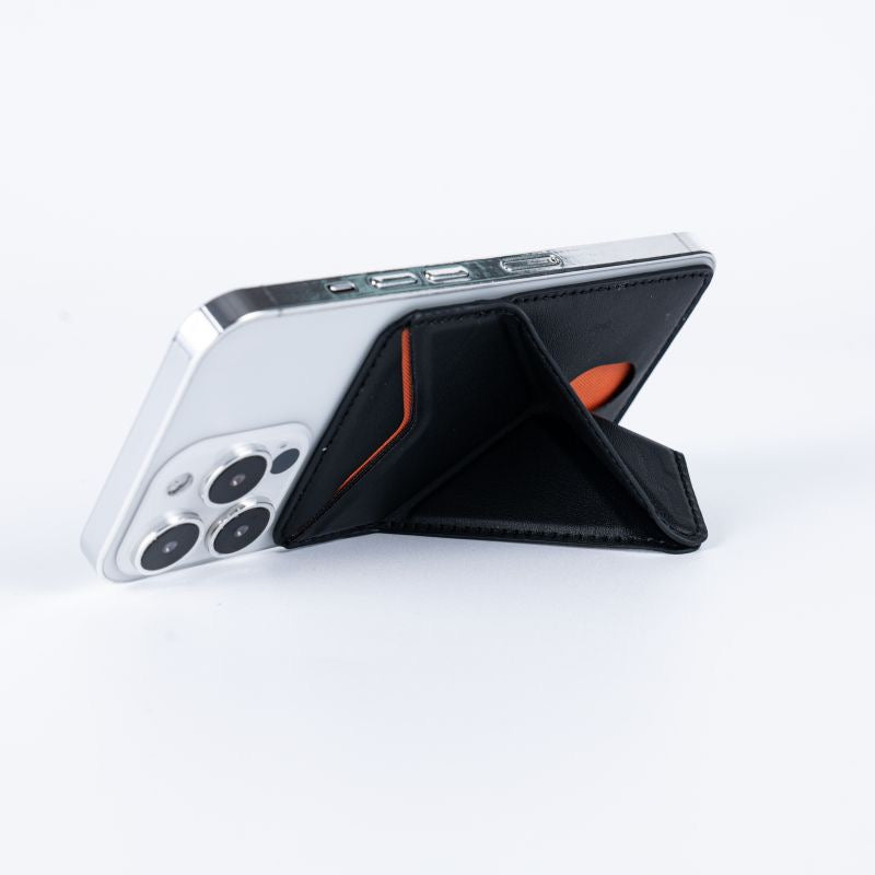 Leather Foldable Phone Wallet Stand with Card Slot