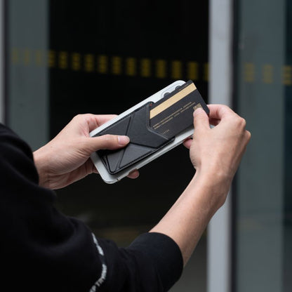 Leather Foldable Phone Wallet Stand with Card Slot