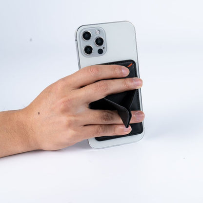 Leather Foldable Phone Wallet Stand with Card Slot