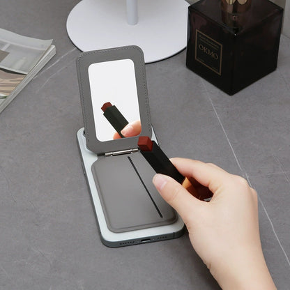 LEAVO MagSafe Mirror Wallet – Magnetic Card Holder & Stand