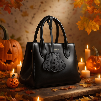 Handmade Leather Pumpkin Charm – Cute Halloween Bag Keychain Gift