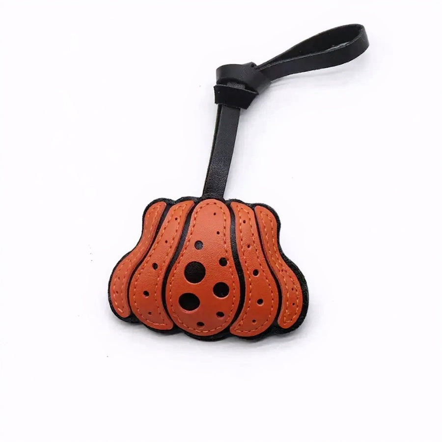 Leavo Handmade Leather Pumpkin Charm – Classic Orange 🎃