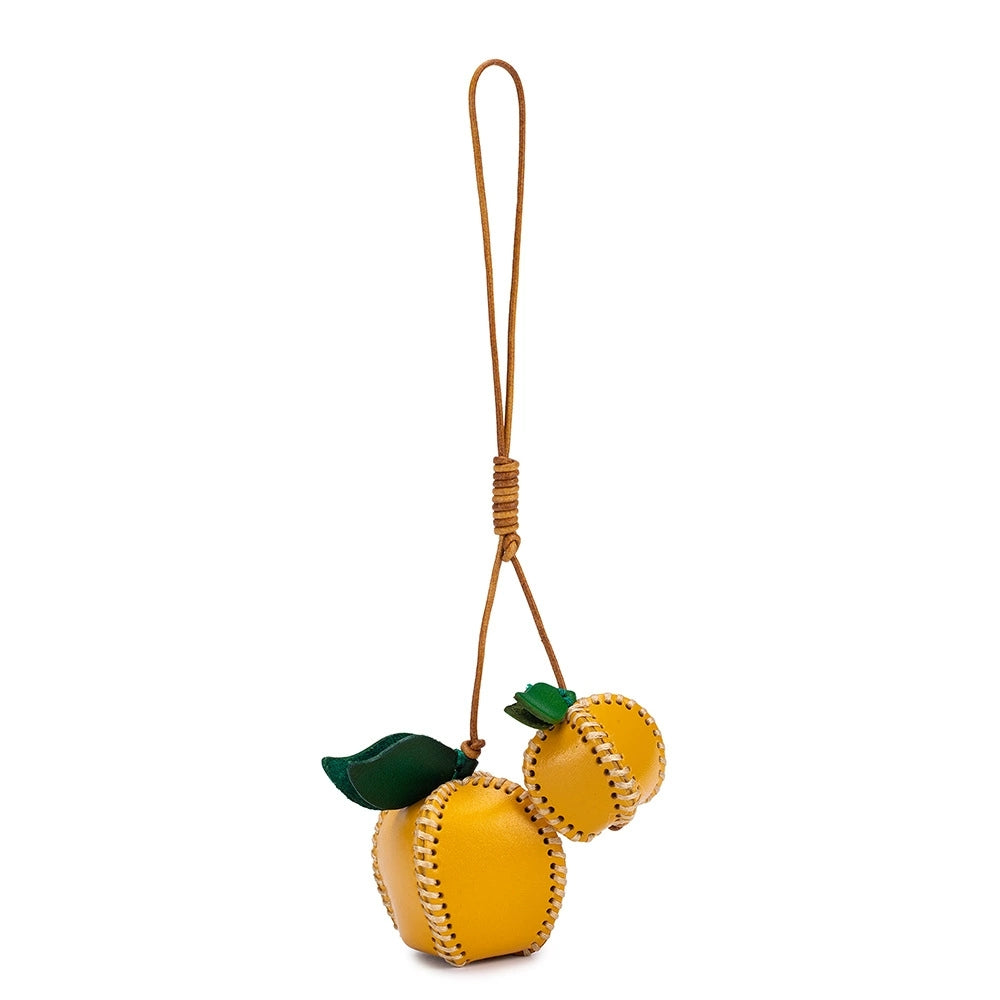 Cherry-shaped Handmade Leather Bag Charm