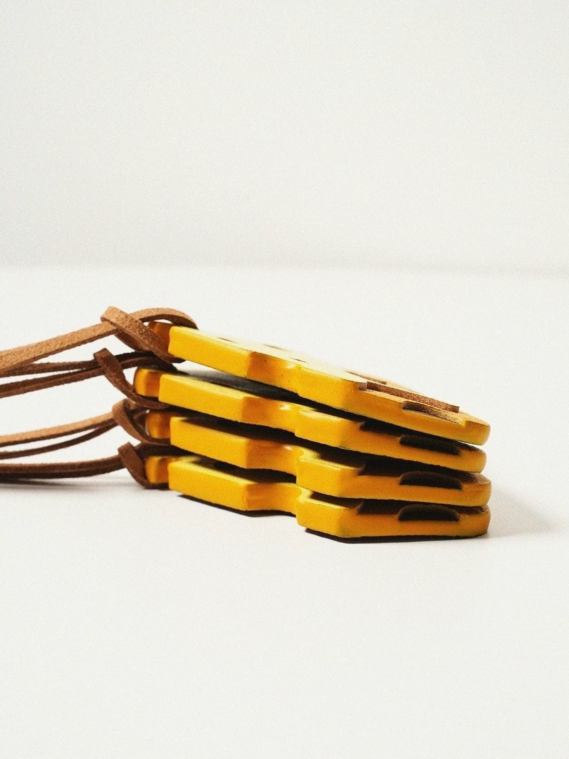 Leather cheese keychain – handmade fun charm