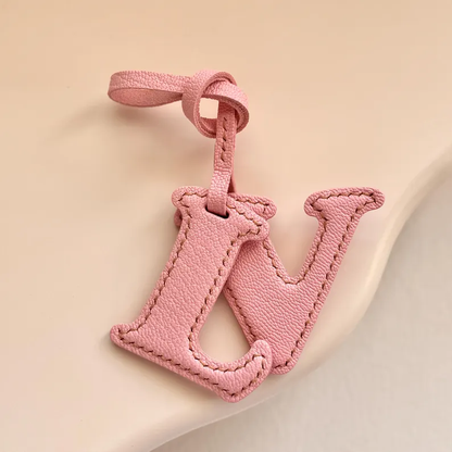 Custom Leather Initial Keychain – Personalized Alphabet Bag Charm Gift