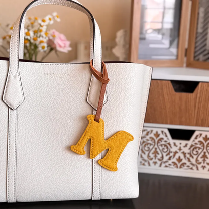 Custom Leather Initial Keychain – Personalized Alphabet Bag Charm Gift